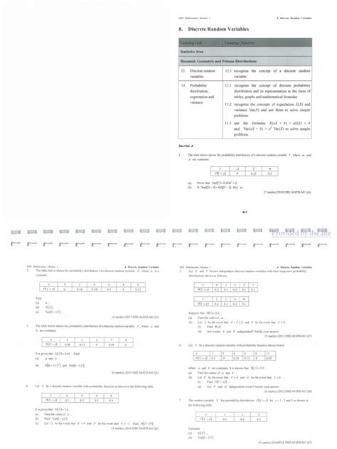 Image result for Discrete Random Variables PDF