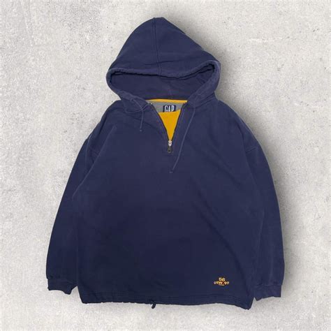 old gap half zip hoodie 90s | focus