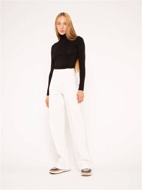 Off-White Ponte Knit Straight Leg Pant | Ripley Rader