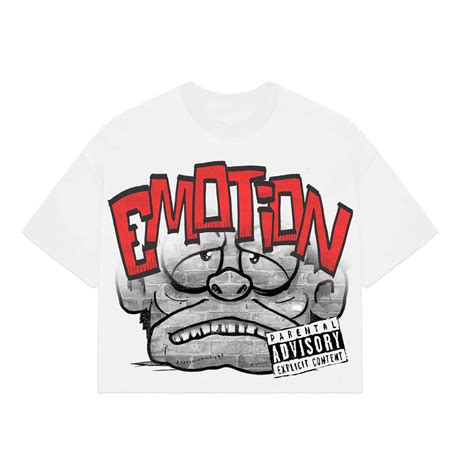 White “Monster” Cropped Tee – Mixed Emotion