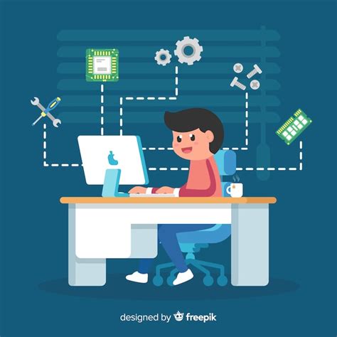 Free Vector | Flat computer engineering concept