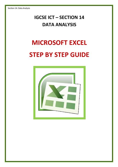 Data analysis step by step booklet - IGCSE ICT – SECTION 14 DATA ...