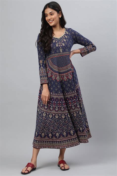 Buy Blue Light Festive A-line Winter Dress Online for Woman | Shop for ...