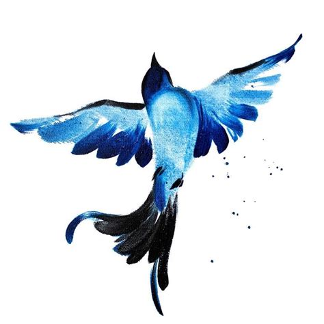 Flying Blue Bird Drawing