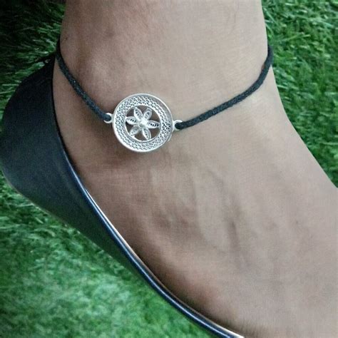 Black Thread Nazarbattu Anklet | Silver Anklet from Silver Linings ...