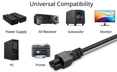 Extended Reach and Reliable Performance: 5 Meter 3 Pin AC Power Cord ...