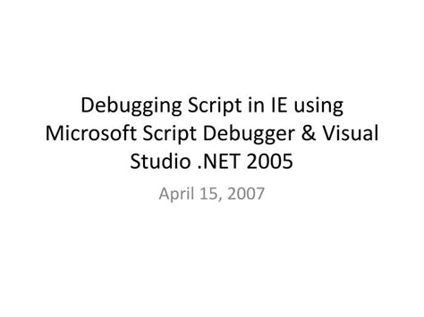Image result for Visual Studio Script Debugging