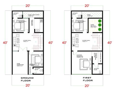 20 by 40 house plan with car parking|20*40 house plan 3d|20x40 house ...