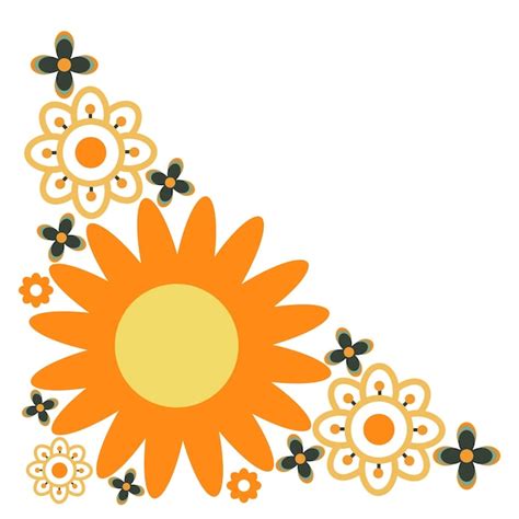 Canto de moldura de flores coloridas | Vetor Premium