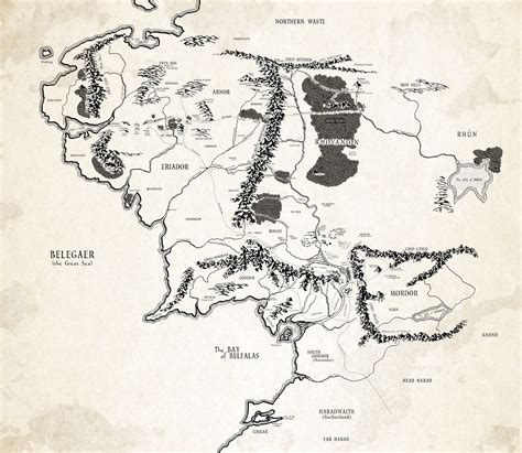 Lord Of The Rings Map Of The World at Jean Begaye blog