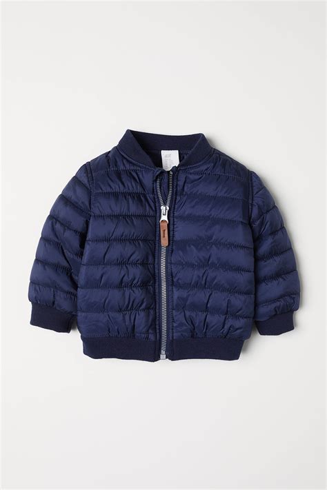 Padded bomber jacket - Dark blue - Kids | H&M IN