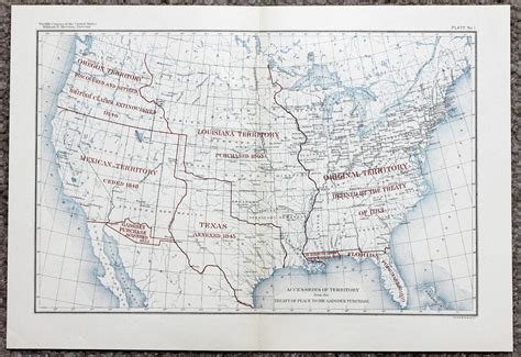 United States Map Annexed Texas Gadsden Purchase Louisiana Territory ...