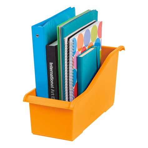 IRIS USA, Connecting Plastic Book Bin, Mango - Walmart.com