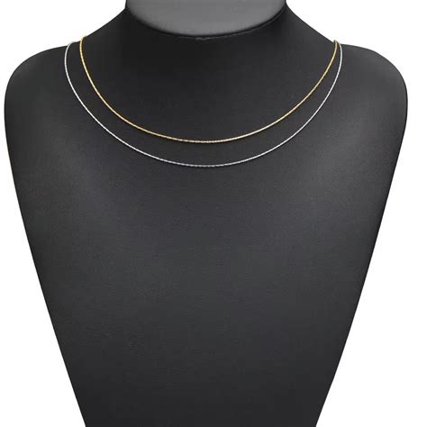 CN 333 Dainty Square Chain Silver PVD plated 316 Stainless steel ( 1 f ...
