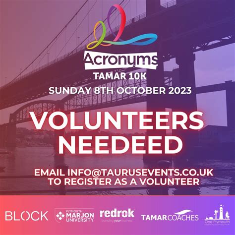 One Plymouth on LinkedIn: The Acronyms Tamar 10k team are looking for volunteers to help on Sunday…