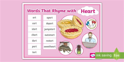 Words That Rhyme with Heart Word Mat (teacher made) - Twinkl