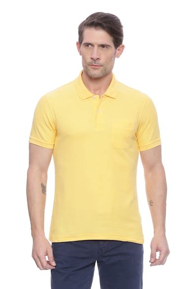 Buy Men Yellow Solid Polo Neck Collar T-shirt Online - 230836 | Peter ...