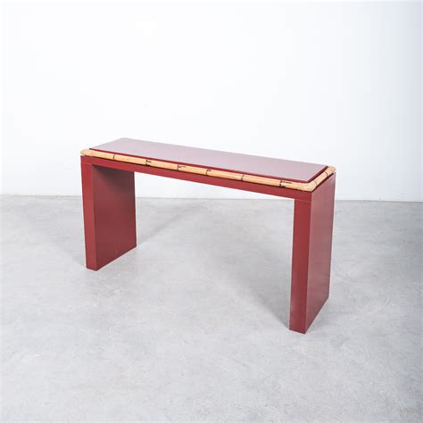 Bamboo Console Table Red Formica Desk Postmodern, Italy – DERIVE