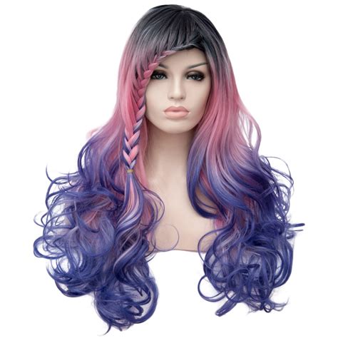 Max beauty Cosplay Anime Wig Long Curly Wave Women Omber Multi-colour ...
