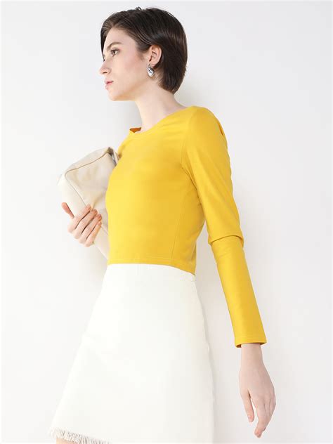 SHOWOFF Women's Solid Yellow Top