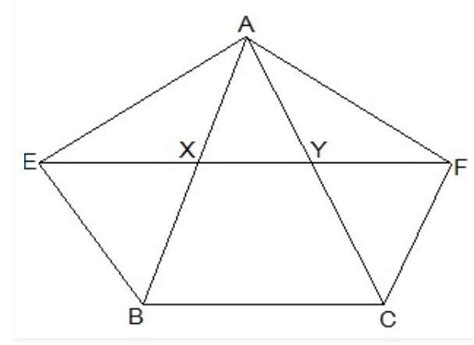 XY is a line parallel to side BC of a triangle ABC. If BE || AC and CF ...
