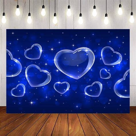 Buy Avezano Blue Heart Backdrop Early 2000s Photography Backdrop ...