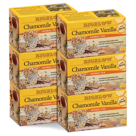 Chamomile Vanilla Honey Herbal Tea - Case of 6 boxes- total of 120 tea ...