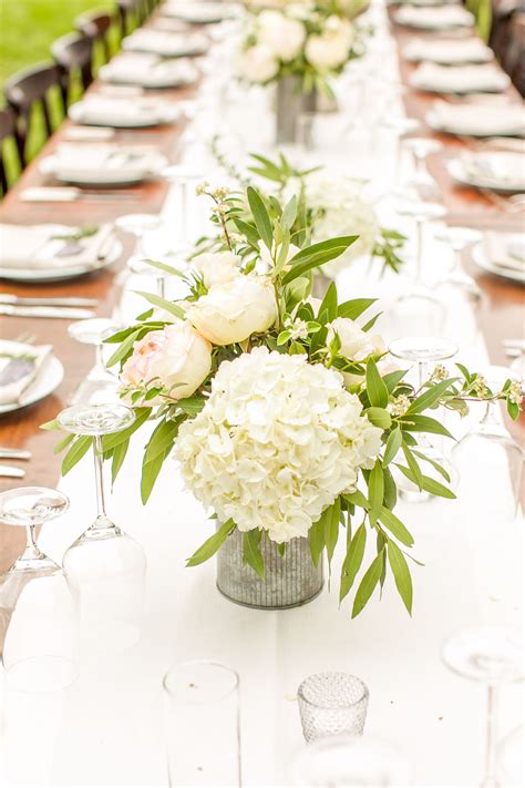 Lush White Hydrangea Centerpieces | White hydrangea centerpieces ...