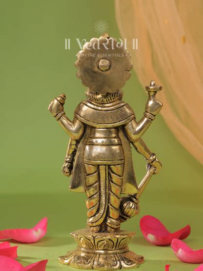 Brass Lord Vishnu Grace Murti | Elegant Hindu God Idol for Worship ...