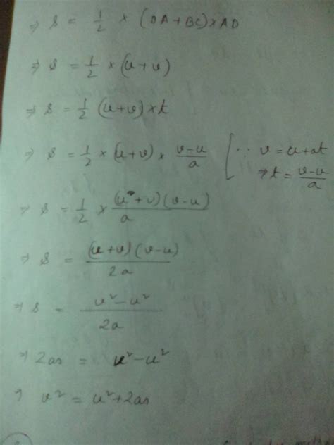 Derive the third equation of motion by graphical method. - Brainly.in
