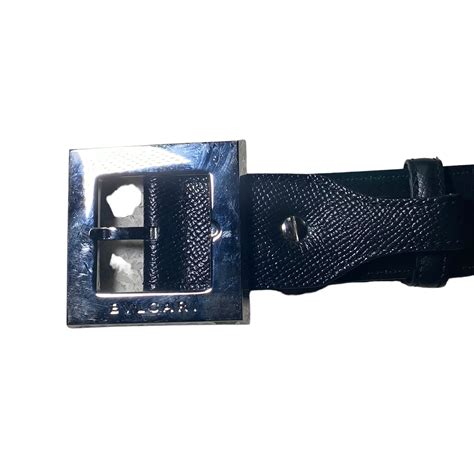 BVLGARI square buckle double face leather belt | NOIR ONLINE