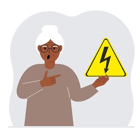 Eine Frau hält ein gelbes dreieckiges Warnschild mit einem schwarzen ...