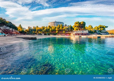 Amazing Spring View of Ksamil Village. Calm Outdoor Scene of Albania ...