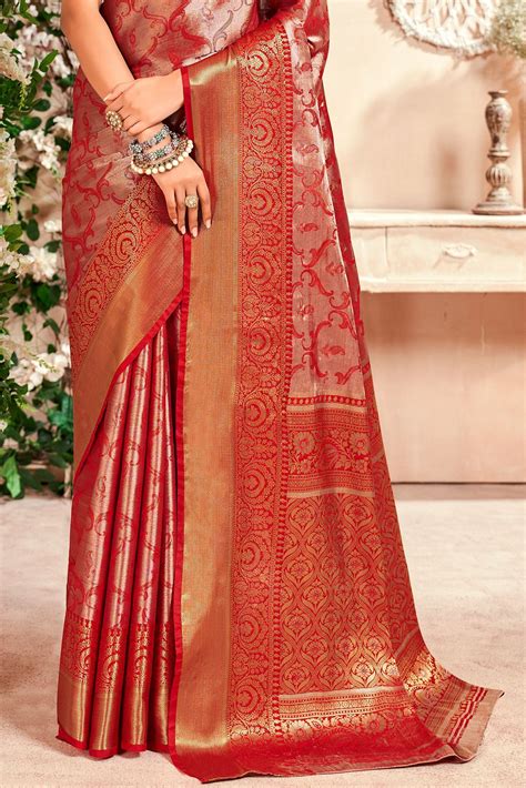 Buy Red Silk Saree zb133059 | Saree Buta