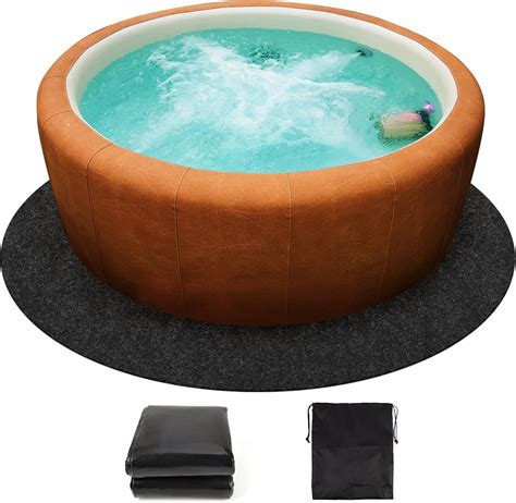 Amazon.com: Aboofx 88" Hot Tub Mat Outdoor with Carrying Bag, Round Hot ...