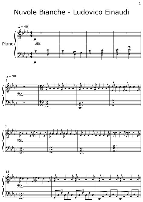 Nuvole Bianche - Ludovico Einaudi - Sheet music for Piano