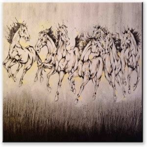 Pintura vastu seven running horses designer Canvas Painting # Wall Art ...
