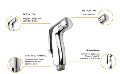 Buy ABS Bolt Health Faucet with 1.50 Meter/Chrome Finish/Abs (Chrome ...
