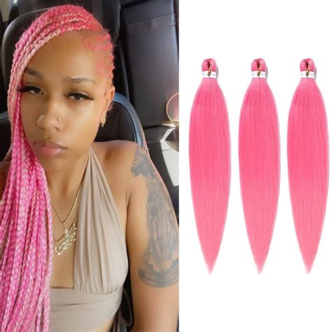 Buy Pink Braiding Hair Pre Stretched Ez Braiding Hair Easy Braid Soft ...
