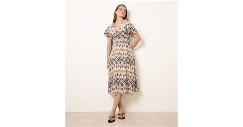 Blue Vanilla Stone Sequin Embellished Wrap Midi Dress | New Look