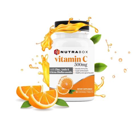 Nutrabox Best Vitamin C Tablet 500mg - 60 Vitamin C Chewable Tablets ...