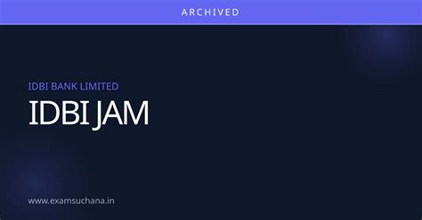 IDBI JAM Recruitment 2026 — Details, Dates & Result | Exam Suchana