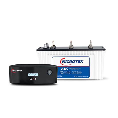 Microtek Inverter & Battery Combo (Luxe Pure Sinewave 1100VA/12V ...