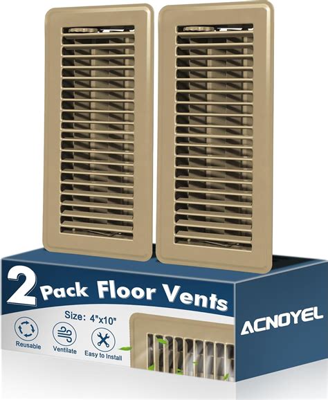 4" x 10" Floor Register, 2 Pack Heavy Duty Floor Vent Covers, Metal ...