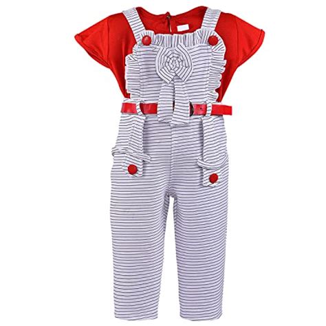 Baby Girls T-Shirt and Dungaree Dress For Girls-(csl321rd) – Pattumart