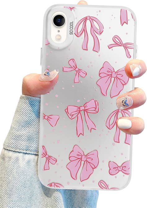 Coquette Bow Phone Case for iPhone XR, Cute Pink Ribbon Bow Aesthetic ...