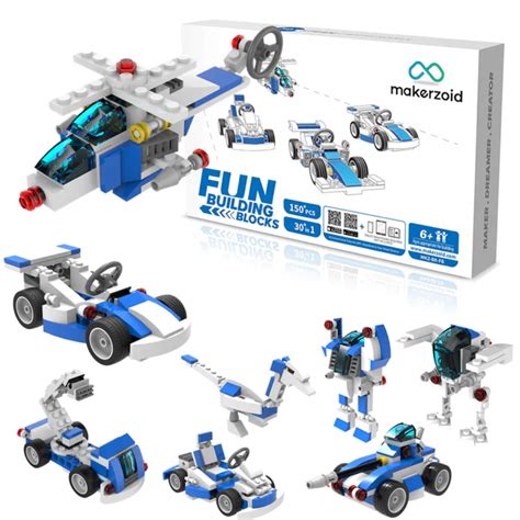 Makerzoid 30-in-1 DIY Fun Building Blocks Set - Educational STEM Toy ...