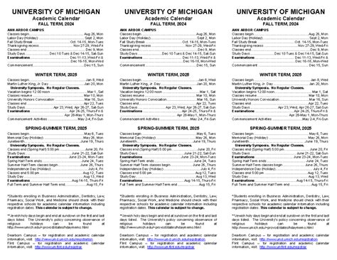 Cal 2024-2025 - Examinations..... - UNIVERSITY OF MICHIGAN Academic ...