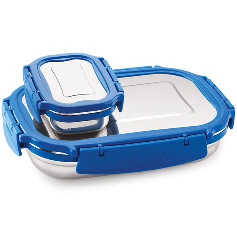 Buy Magnus Bolt Deluxe Stainless Steel Lunch Box - Airtight & Leak ...