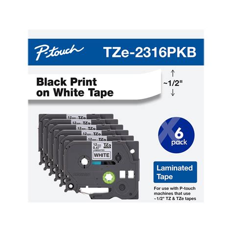 Brother P-touch TZe-231 Laminated Label Maker Tape, 1/2" x 26-2/10 ...